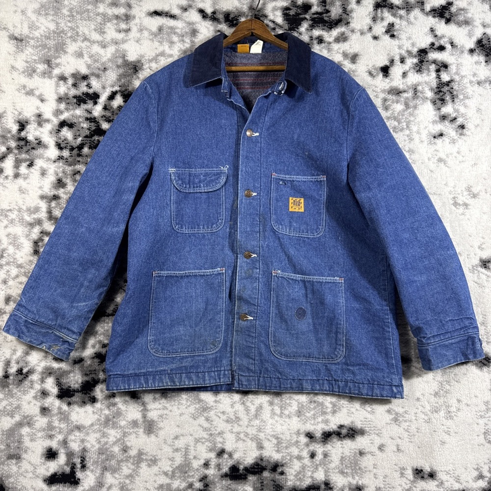 Big Ben Wrangler Jacket Mens Size 46 Blanket 70s-80s Corduroy Collar Barn Chores